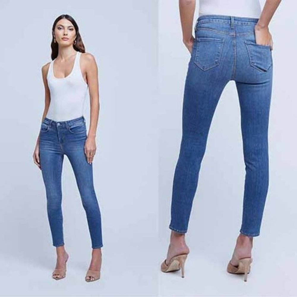 L'agence Margot Fading High-Rise Skinny Denim Jeans Women's Blue Size: 26 NWOT - Picture 9 of 9